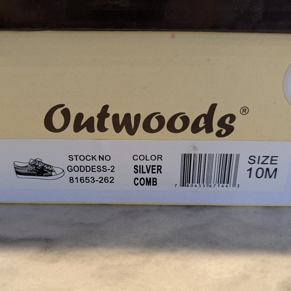 Outwoods Goddess-2 Sneakers Wo 10 White Silver New Rhinestone Glitter Star Shoes